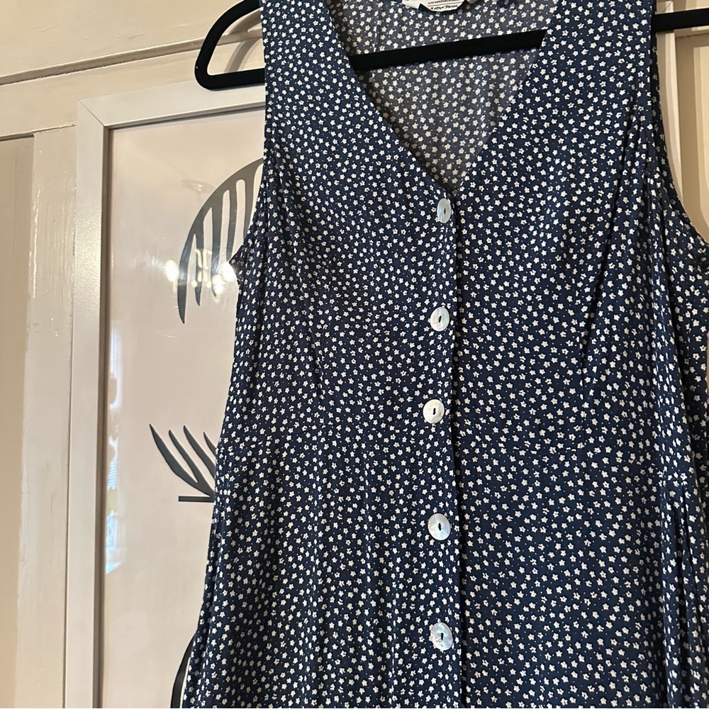 & Other Stories Navy Print Midi Dress NWOT - Picture 5 of 7